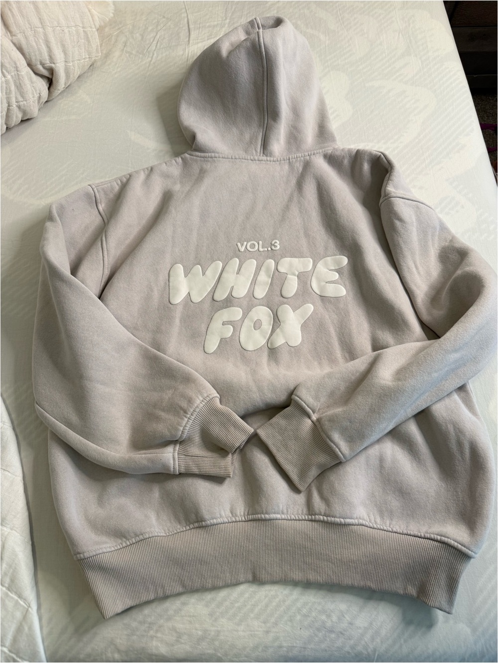 Cream Oversized Logo Hoodie - Women's Top - Picture 4 of 4